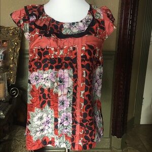 Anthropologie Multicolor Floral Blouse